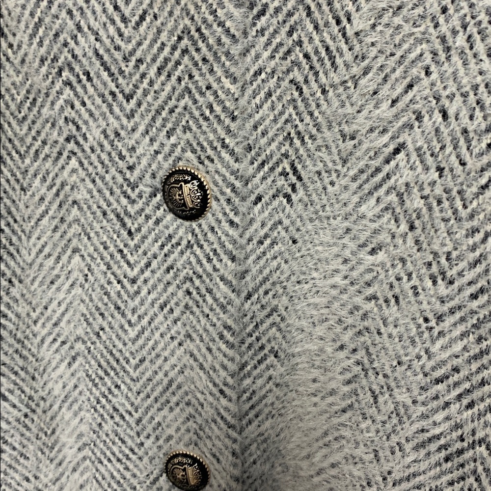 NVLT Knit Herringbone Gray Trench Coat Size 2X - Picture 3 of 6